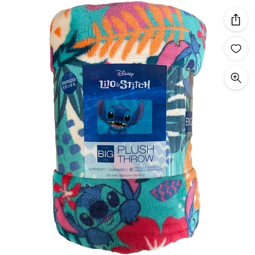 Just like new! The Big One Oversized Disney Lilo and Stitch micro-plush blanket!